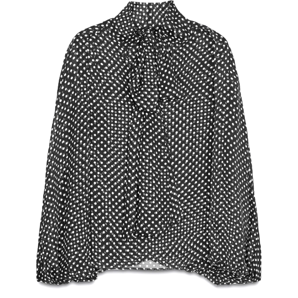 Zara Black and White Polka Dot Blouse